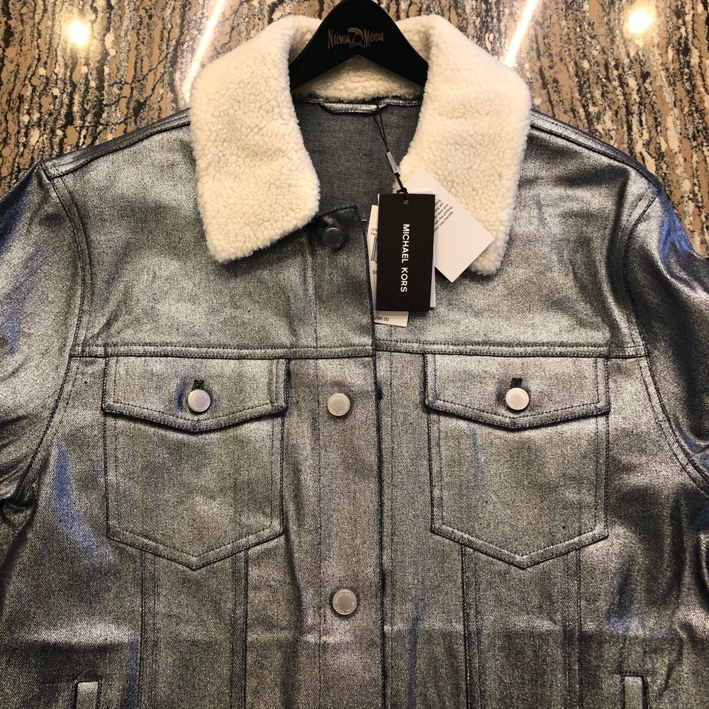 Michael Kors Metallic Jean Style Jacket